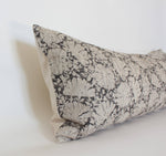 12x20 Charcoal Floral Pillow Cover