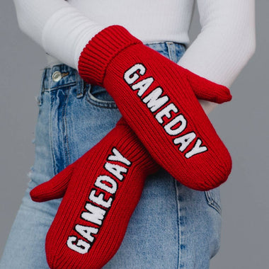 Red & White Game Day Mittens