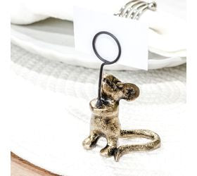 Gold Mouse Place Card Holder