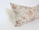 12x20 Tan Floral Lumbar Pillow Cover