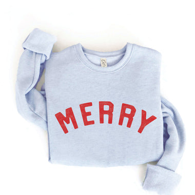 Merry Graphic Sweatshirt  - Light Blue