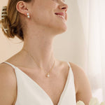 Elegant Pearl Necklace with Rhinestone Charm - Gold