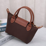 Britney Nylon Double Handle Crossbody Bag - Taupe