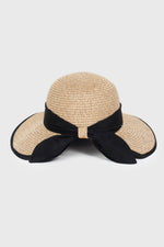 Marled Straw Sun Hat with Band Detail