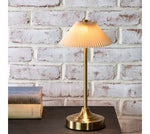 Gold LED Lamp w/ Pleated Shade