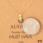 August Peridot Gem Pendant Necklace