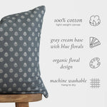 12x20 Vintage Blue Pillow Cover