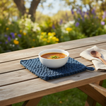 Crochet Cotton Trivet - Midnight Blue
