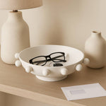 White Iron Hobnail Bowl