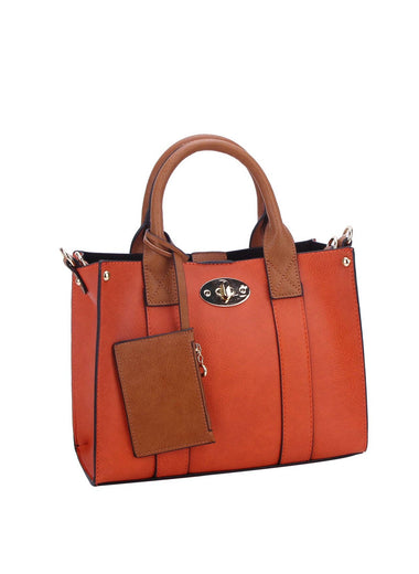 Cameran 3-in-1 Boxy Crossbody Bag & Satchel - Burnt Orange