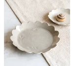Cream Ceramic Scalloped Plate