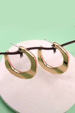 Irregular Light Hoop Earrings:  Gold