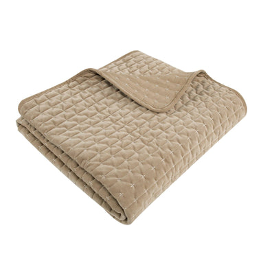 Velvet Stitch Quilted Throw: Taupe