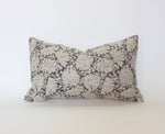 12x20 Charcoal Floral Pillow Cover