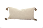 35" Long Herringbone Taupe Pillow