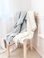 Cream Herringbone Throw Blanket - 60x72"