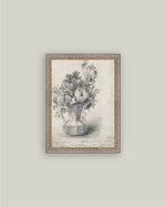 12x16 Sketch Flowers in a Pitcher Framed Art