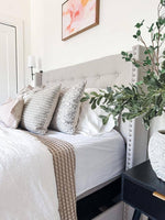 12x20 Cream Neutral Striped Pillow Cover
