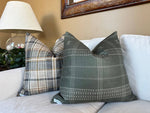 22x22 Ash Plaid Pillow Cover