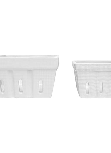White Ceramic Berry Basket