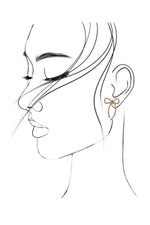 Rope Bow Stud Earrings - Gold