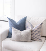 14x24 Dark Blue with Subtle Stripes Pillow Cover