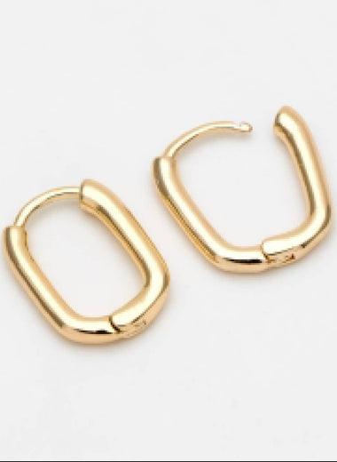 Brileigh Gold Oval Hoop Earrings