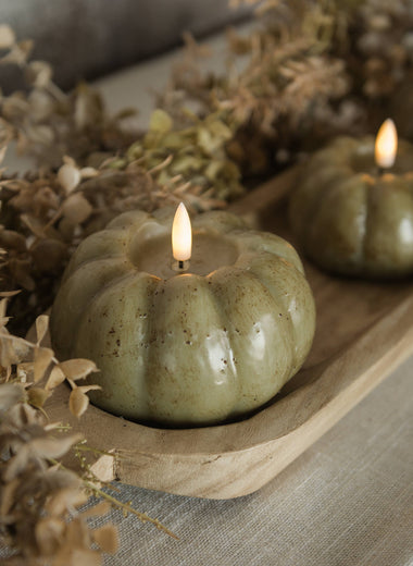 3.5" Green 3D Flame Pumpkin Candle