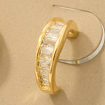 CZ Studs Hoop Earrings - Gold