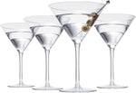 Crystal Martini Glass Set of 4 with Bar Spoon & Olive Picks