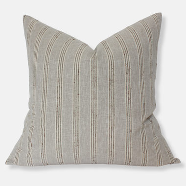 18x18 Neutral Beige Striped Pillow Cover