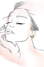 Organic Heart Post Earrings:  Gold