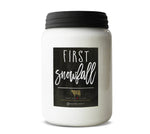 26 oz Farmhouse Jar Christmas Candle: First Snowfall