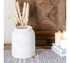 9.6" Textured White Vase