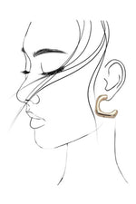 Balloon Square Hoop Earrings - Gold