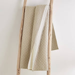 Cross Stitch Quilted Throw - Taupe - 50x60"