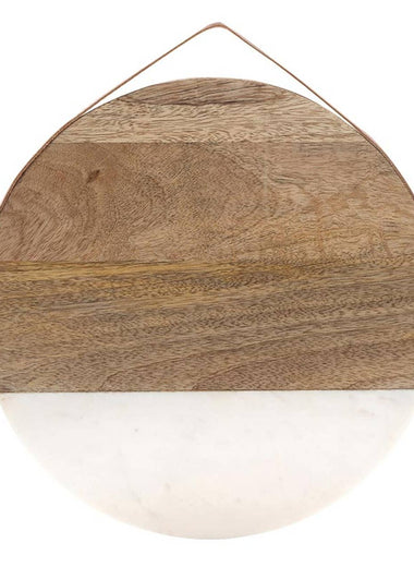 Round Wood + Marble Board