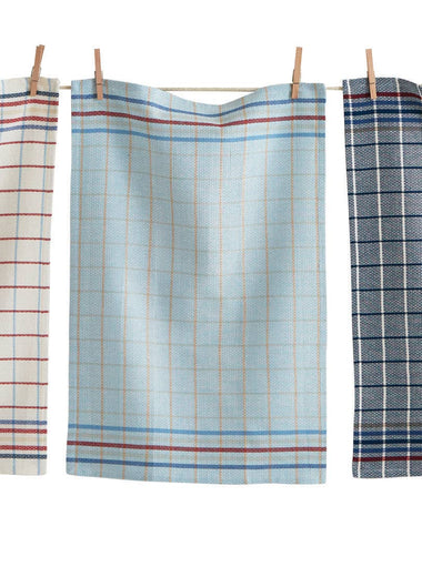American Check Dishtowel S/3
