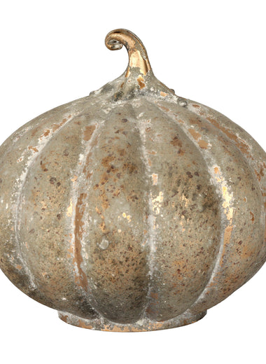 8.75" Dusty Finish Large Glass Pumpkin