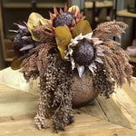 20" Warm Coffee Colored Faux Dried Protea