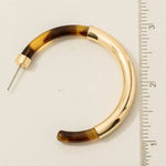 Gold Dipped And Tortoise Shell Tube Hoop Earrings