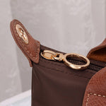 Britney Nylon Double Handle Crossbody Bag - Taupe
