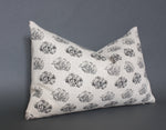 20x20 Cream and Charcoal Floral Pillow Cover