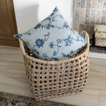 20x20 Veera Blue Floral Stripe Pillow Cover