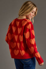 Red & Orange Heart Sweater
