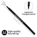 12 Pack Felt Tip Fine Line Marker Pens With Case - Pastel