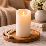 3x6" Moving Flame Cream LED Candle w/ Timer