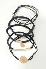 Boho Knot Bracelet and Hair Ties - Navy