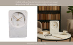 White Marble with Brass Table Clock