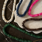 Modern Beaded Statement Necklace - Indigo Swirl